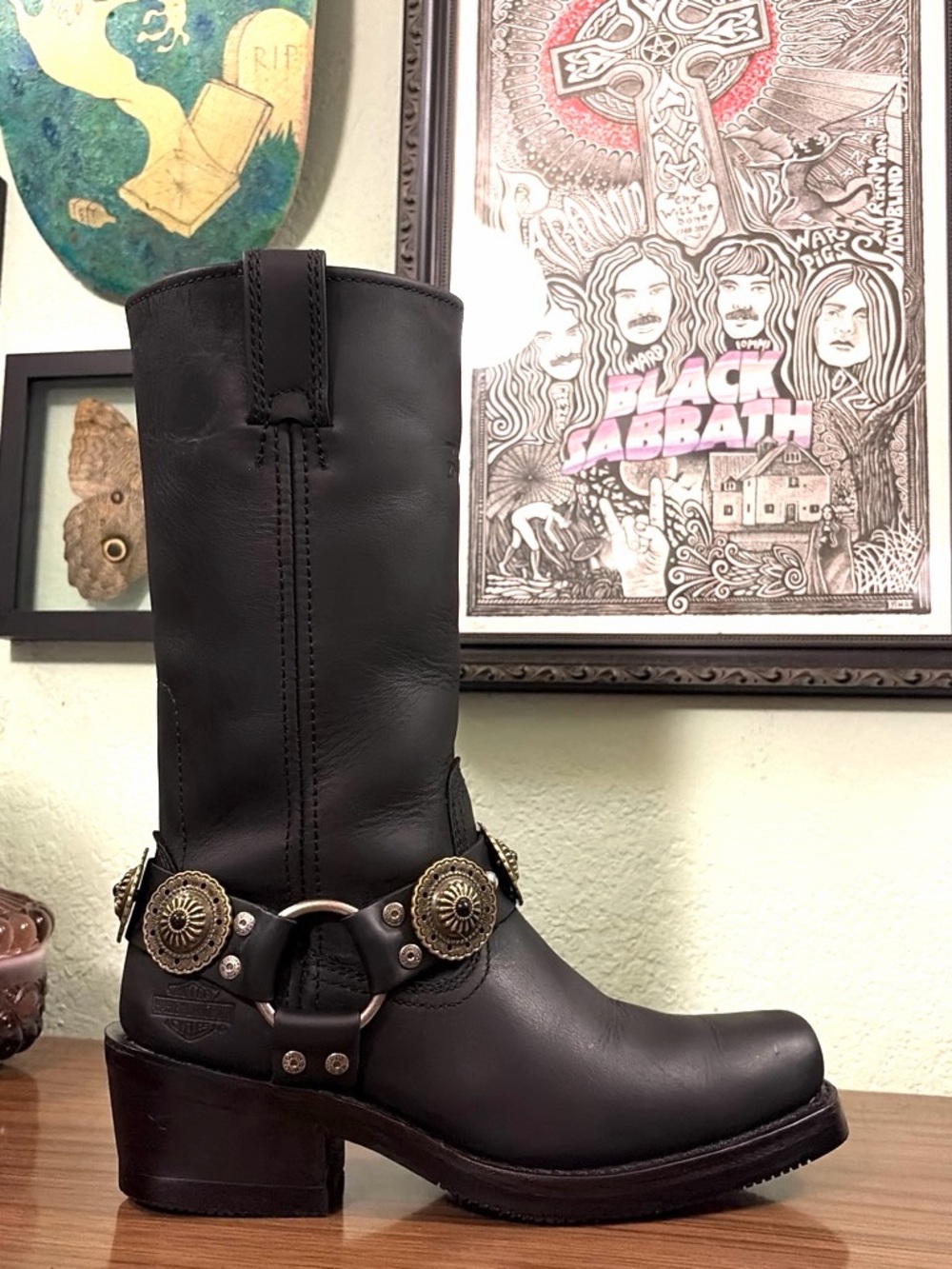 ⚡️Harley Davidson Hustin Biker Boots w/ Custom Concho Harnesses⚡️